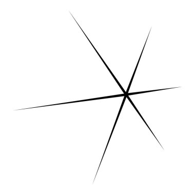 Yıldız patlaması, güneş patlaması şekli. Soyut, ışıltılı, ışıltılı şekil, element. Radikal, yayılan vektör çizimi 