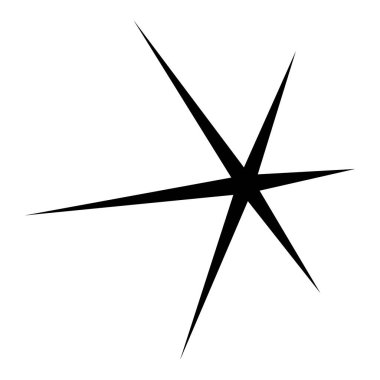 Yıldız patlaması, güneş patlaması şekli. Soyut, ışıltılı, ışıltılı şekil, element. Radikal, yayılan vektör çizimi 