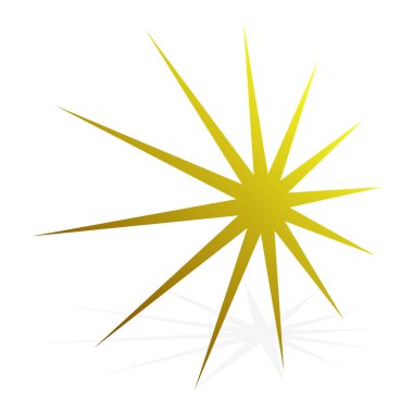 3D perspektif yıldız patlaması, güneş patlaması şekli. Soyut parıltı, ışıltı, ışıltı şekli, element. Radikal, ışıl ışıl klip- art