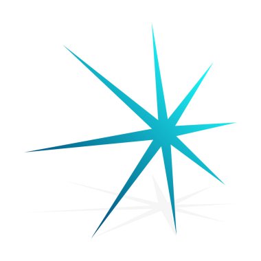 3D perspektif yıldız patlaması, güneş patlaması şekli. Soyut parıltı, ışıltı, ışıltı şekli, element. Radikal, ışıl ışıl klip- art