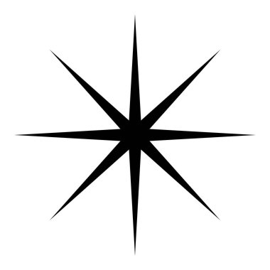 Yıldız patlaması, güneş patlaması şekli. Soyut parıltı, ışıltı, ışıltı şekli, element. Radikal, ışıl ışıl klip- art