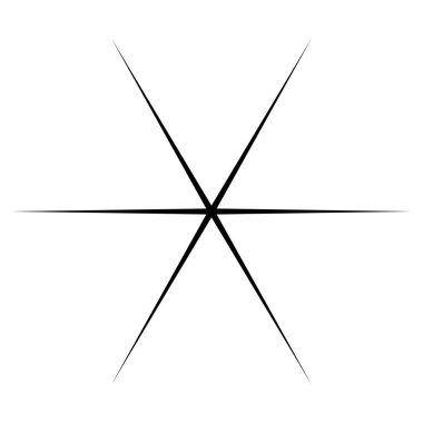 Yıldız patlaması, güneş patlaması şekli. Soyut parıltı, ışıltı, ışıltı şekli, element. Radikal, ışıl ışıl klip- art