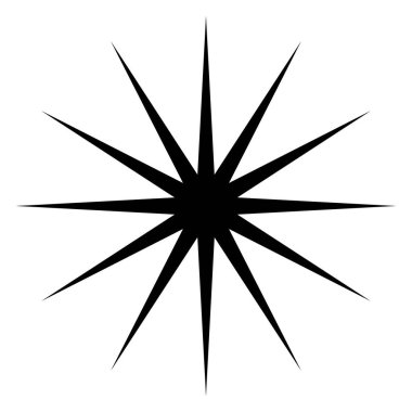 Yıldız patlaması, güneş patlaması şekli. Soyut parıltı, ışıltı, ışıltı şekli, element. Radikal, ışıl ışıl klip- art