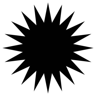 Yıldız patlaması, güneş patlaması şekli. Soyut parıltı, ışıltı, ışıltı şekli, element. Radikal, ışıl ışıl klip- art