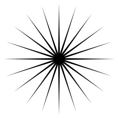 Yıldız patlaması, güneş patlaması şekli. Soyut parıltı, ışıltı, ışıltı şekli, element. Radikal, ışıl ışıl klip- art