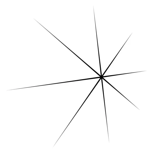 Starburst Sunburst Form Abstrakt Glimmande Blixtform Element Radial Utstrålande Vektor — Stock vektor