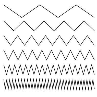 Dalgalı, dalgalı, dalga çizgileri. Zig-zag, çapraz çizgiler vektör çizimi.