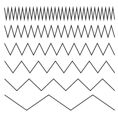Dalgalı, dalgalı, dalga çizgileri. Zig-zag, çapraz çizgiler vektör çizimi.