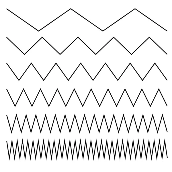 波に手を振って波線 ジグザグ 十字線ベクトル図 — ストックベクタ
