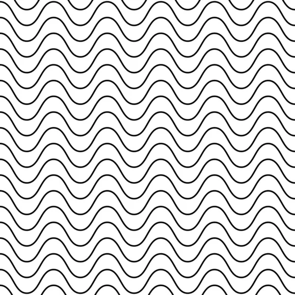 Ondulado Horizontal Sine Lines Patrón Fondo Vectorial — Vector de stock