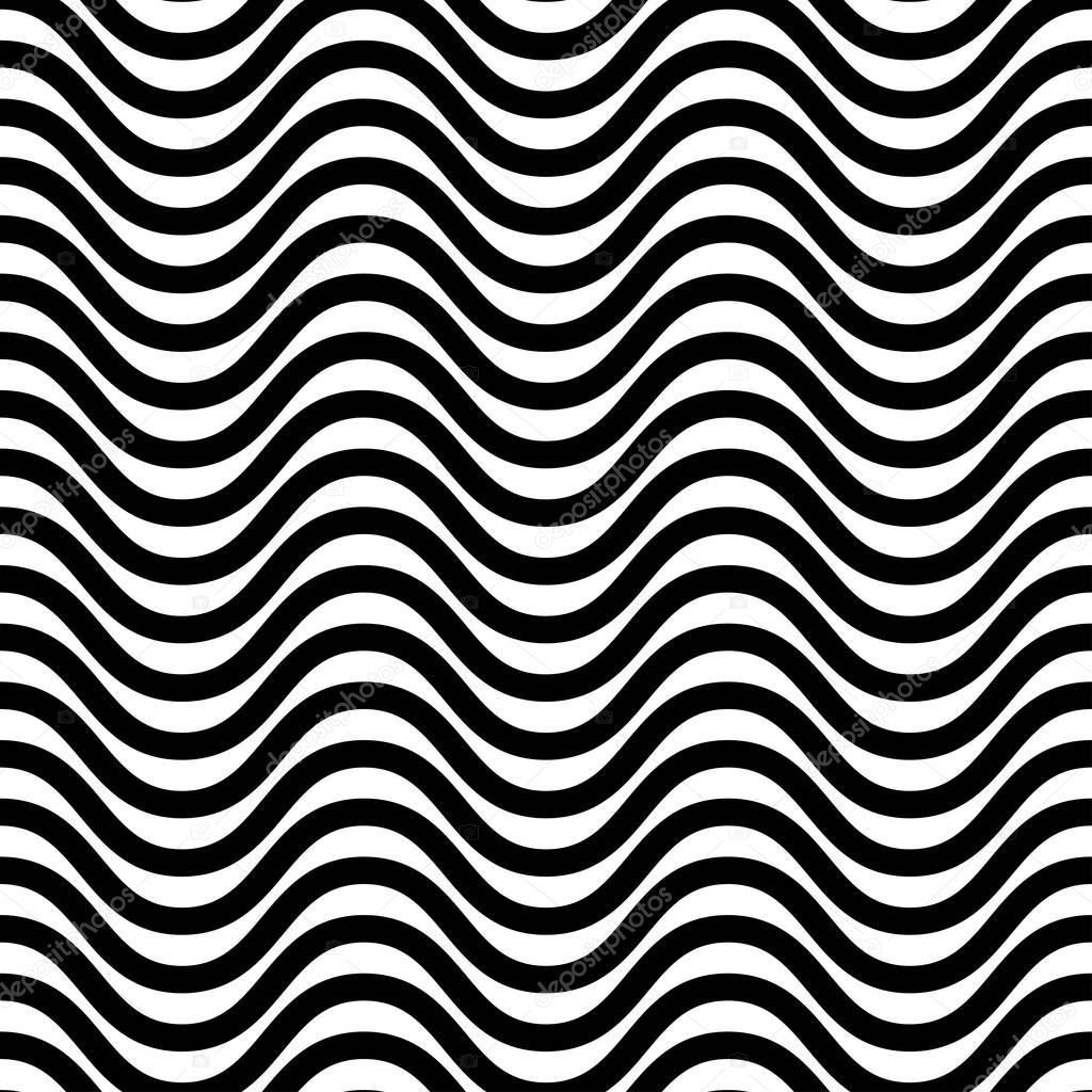 Wavy Horizontal Sine Lines ,vector background pattern