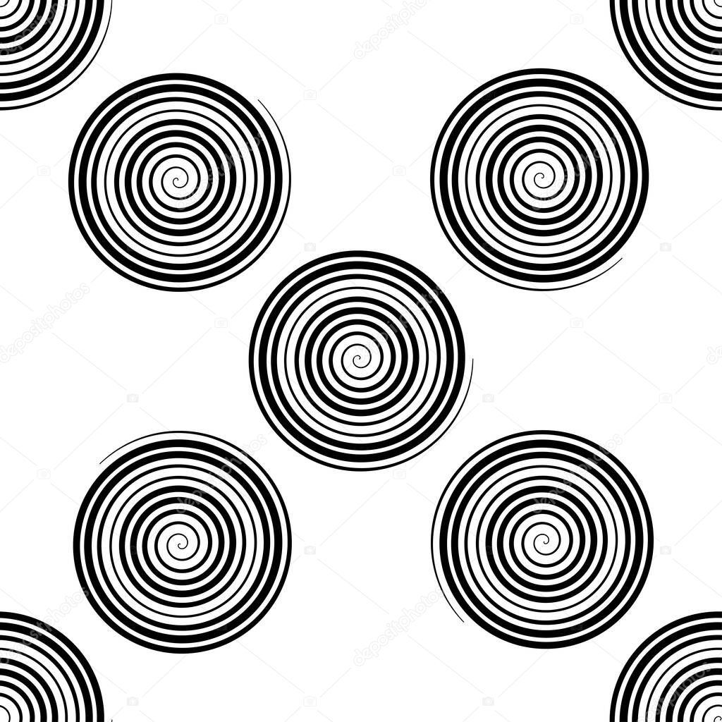 Repeatable pattern with spiral, swirl, twirl shape,  vector illustration