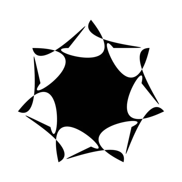 Mandala Radial Geométrico Artístico Abstracto Único Ilustración Vectorial — Vector de stock