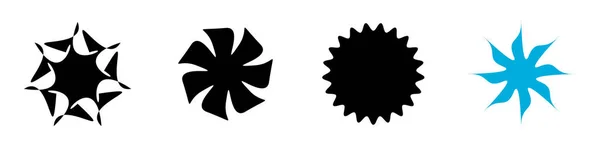 Mandala Artistique Radial Géométrique Abstrait Unique Ensemble Icônes Motif — Image vectorielle