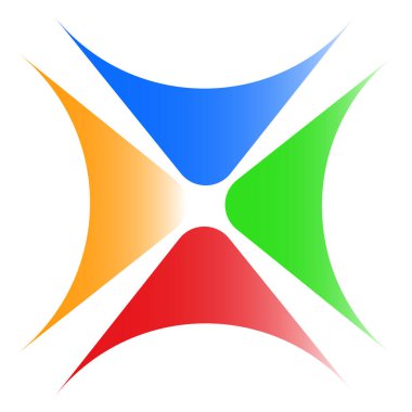 Soyut geometrik şekil, simge. Buruşuk bükülmeli soyut öge