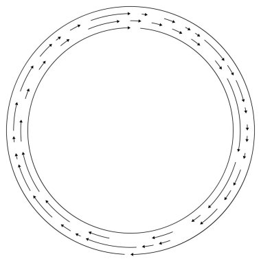 Dairede dönen oklar, basit vektör grafik tasarımı
