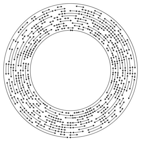 Cirkelvormige Concentrische Pijlen Tegenovergestelde Richting Vectorillustratie — Stockvector