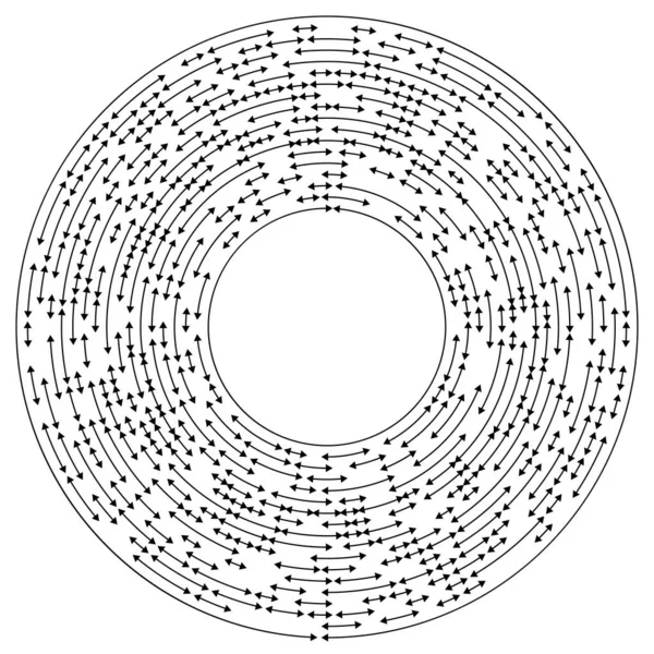 逆方向の同心円状の矢印 ベクトルイラスト — ストックベクタ