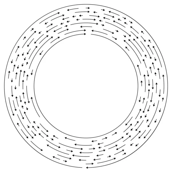 Kruhové Soustředné Šipky Opačném Směru Vektorové Znázornění — Stockový vektor