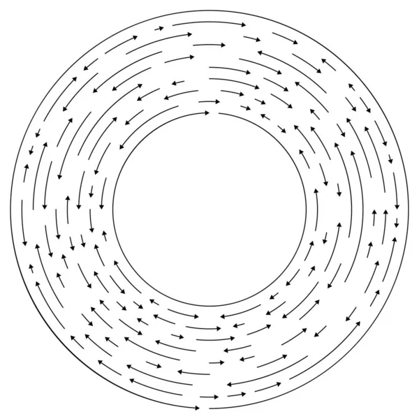 Flèches Circulaires Concentriques Dans Direction Opposée Illustration Vectorielle — Image vectorielle