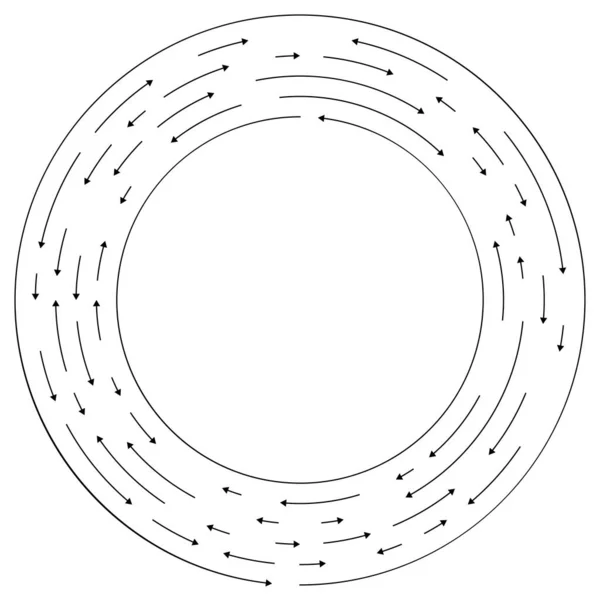 Körkörös Koncentrikus Nyilak Ellentétes Irányban Vektor Illusztráció — Stock Vector