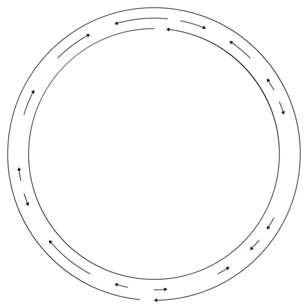 Flechas Circulares Concéntricas Dirección Opuesta Ilustración Vectorial — Archivo Imágenes Vectoriales