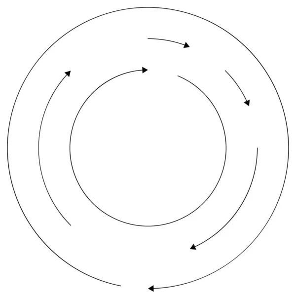 円の回転矢印 単純なベクトルグラフィックデザイン — ストックベクタ
