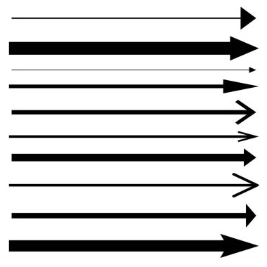 Siyah oklar sağ tarafı gösteriyor. Ok şekli ögesi ayarlandı