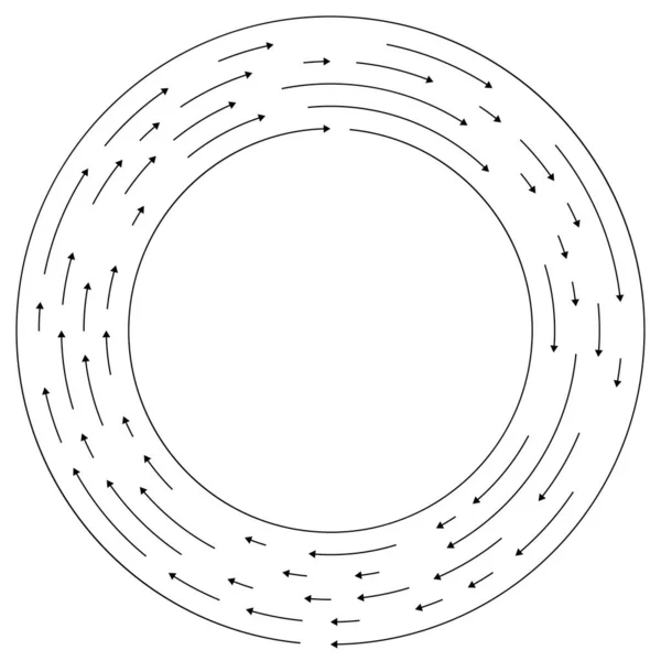 Frecce Rotanti Nel Cerchio Semplice Disegno Grafico Vettoriale — Vettoriale Stock