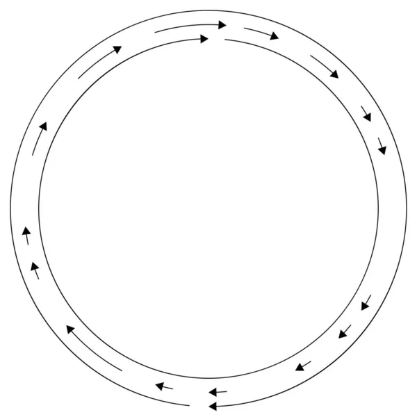 Frecce Rotanti Nel Cerchio Semplice Disegno Grafico Vettoriale — Vettoriale Stock