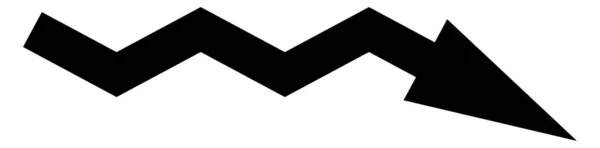 Fluctuating Arrow Curvy Zig Zag Criss Cross Arrow Shape Element — Stock Vector