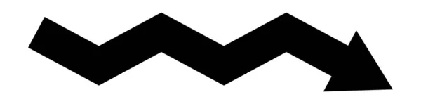 Flèche Fluctuante Courbée Zig Zag Élément Forme Flèche Criss Cross — Image vectorielle