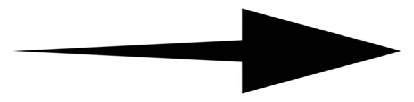 Svarta Pilen Pekar Höger Arrow Form Element — Stock vektor