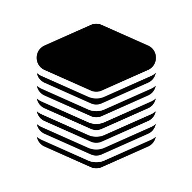 Bilgisayarcılık ya da genel yığın teması için daha katmanlı simge. Harddisk, sabit disk simgesi, sembol, vektör illüstrasyonu, Clip sanatı grafikleri