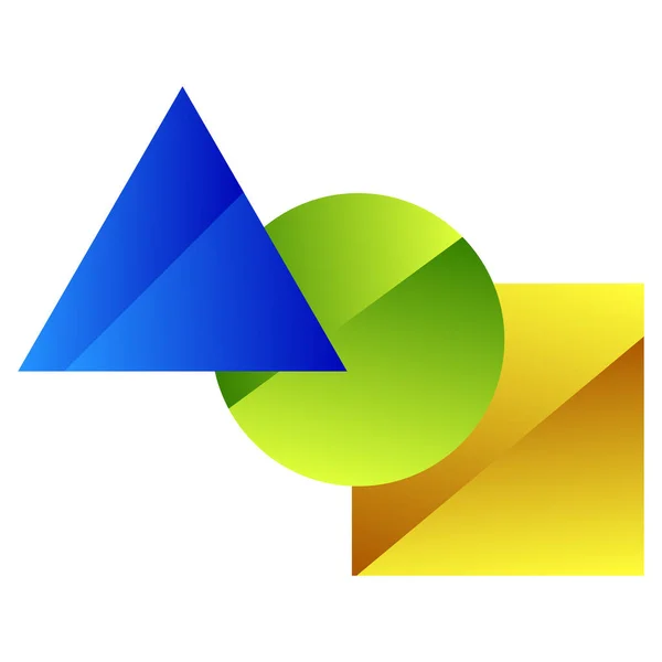Formas Básicas Logo Element Triángulo Cuadrado Logotipo Del Círculo Icono — Archivo Imágenes Vectoriales