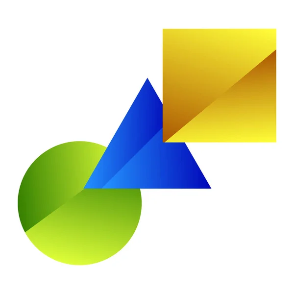 Formas Básicas Logo Element Triángulo Cuadrado Logotipo Del Círculo Icono — Vector de stock