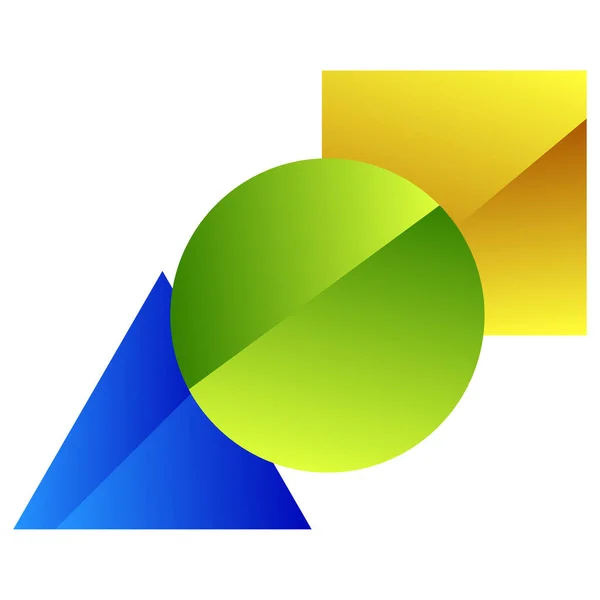 Basic Shapes Logo Element Triangle Square Circle Logo Icon Vector — Stock Vector