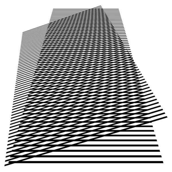 Malla Rejilla Moire Inclinado Sesgo Intersección Líneas Patrón Vector — Archivo Imágenes Vectoriales