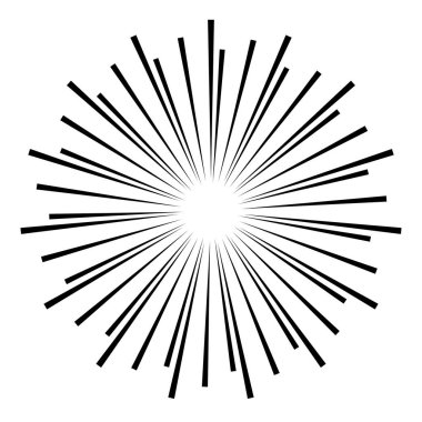 Radyal, yayılan çizgi yıldız patlaması, havai fişek etkisi vektörü
