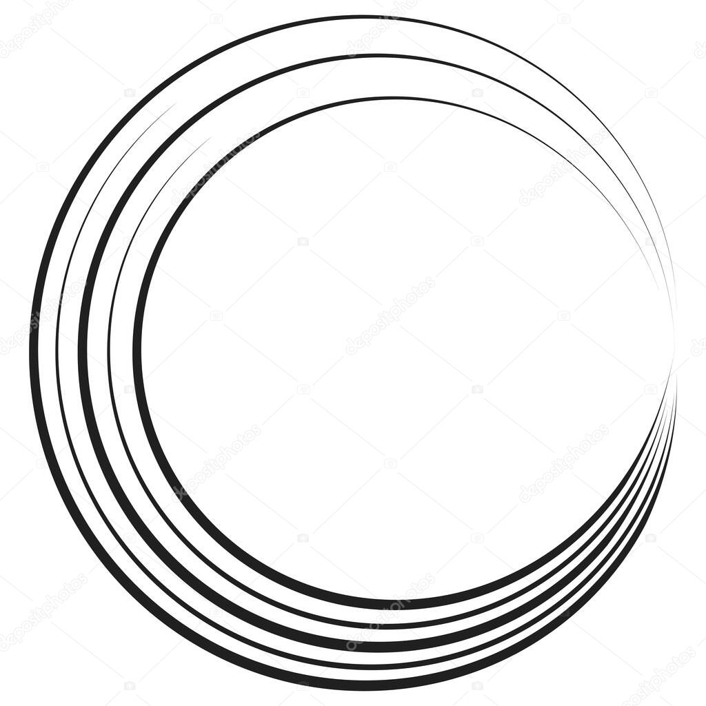 Radial abstract geometric circle design element. Circular shape design