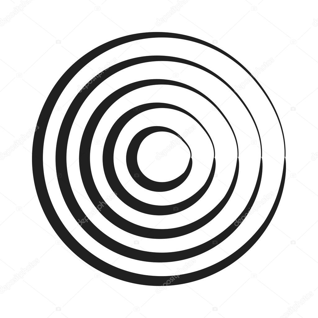 Concentric radial-radiating circles element vector   