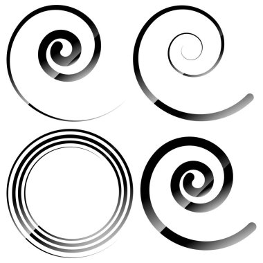 Spiral, girdap, döndürme simgesi, tasarım elemanı çizimi