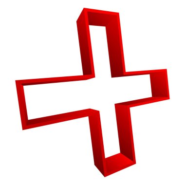 Sağlık hizmetleri veya genel logo kullanımı için çapraz imza, vektör illüstrasyonu