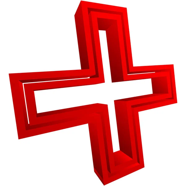 Křížová Značka Pro Použití Zdravotní Péče Nebo Obecného Loga Vektorová — Stockový vektor