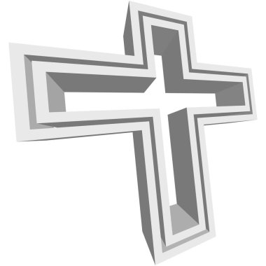 Çapraz sembol, işaret ve simge. Hıristiyan vektör illüstrasyonu