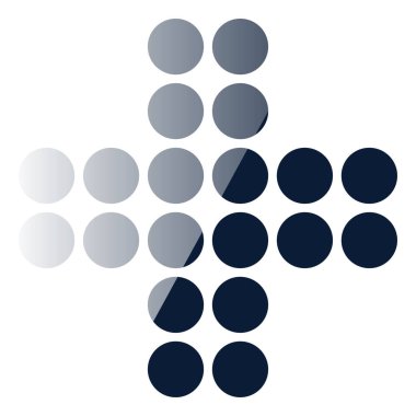 Sağlık hizmetleri veya genel logo kullanımı için çapraz sembol, vektör illüstrasyonu