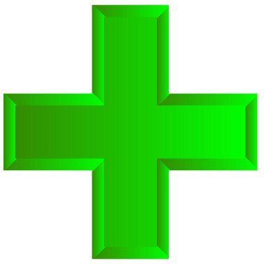 Sağlık hizmetleri veya genel logo kullanımı için çapraz sembol, vektör illüstrasyonu