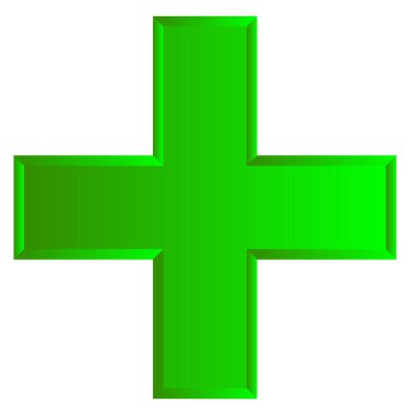 Sağlık hizmetleri veya genel logo kullanımı için çapraz sembol, vektör illüstrasyonu