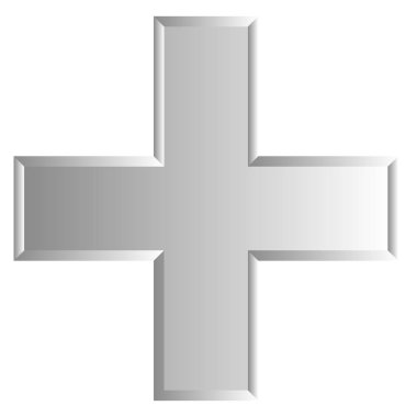 Sağlık hizmetleri veya genel logo kullanımı için çapraz sembol, vektör illüstrasyonu