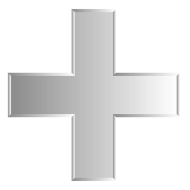 Sağlık hizmetleri veya genel logo kullanımı için çapraz sembol, vektör illüstrasyonu